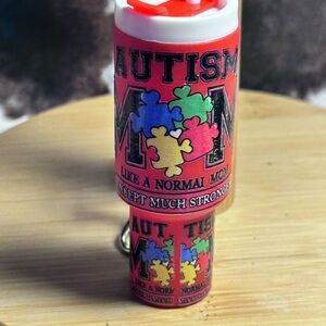 Red Autism Awareness Keychain